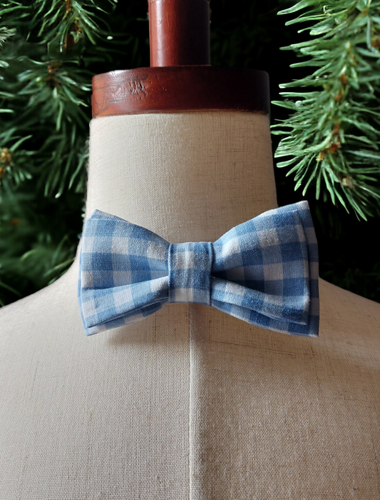 Blue Gingham Bowtie